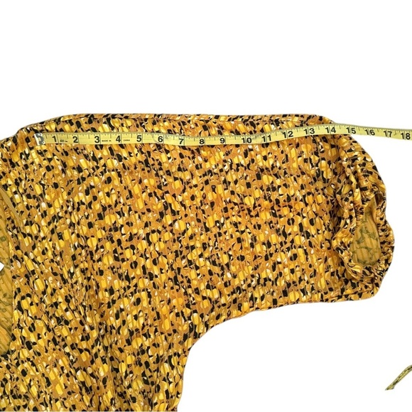 Anthropologie NWT Marigold Midi Dress Yellow Floral Flowers Midi Long Sleeve XS - Picture 5 of 8